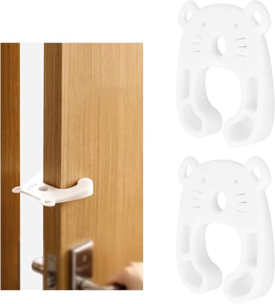 Set van 2 kinderdeurstopper, veilig tegen het knellen van vingers, rubberen deurstopper voor deuren, ramen en lades, antislip en stil