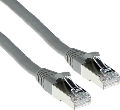 ACT Grijze 0,5 meter SFTP CAT6A patchkabel snagless met RJ45 connectoren FB3000