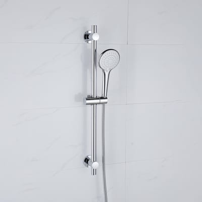 Adema Sparkle 2.0 Glijstangset - 70cm glijstang - ronde handdouche - metalen doucheslang - chroom