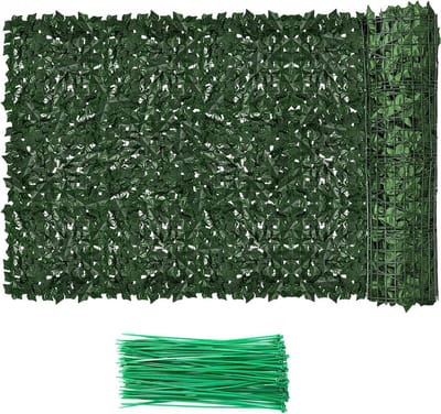 Kunsthagen Scherm - Privacyhek Kunststof - Balkon Tuin - Dicht Opeengepakte Bladeren - 1575 X 39 Inch - Groen