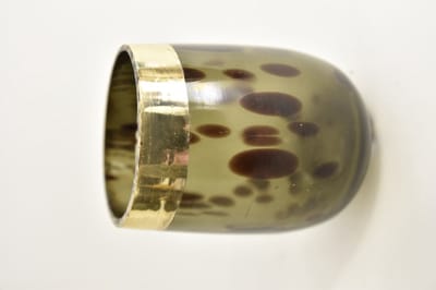 Sfeerlichten - Pc. 1 Glass Vase W/band "leopard" Green Ø 8x9 Cm