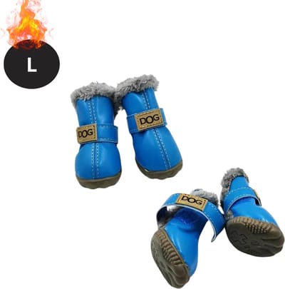 Nivard Hondenschoenen Pootbeschermer - Hondenschoenen - 4 Stuks - Hondenschoentjes - Pootbescherming Hond - Waterbestendig - Antislip - Blauw - L