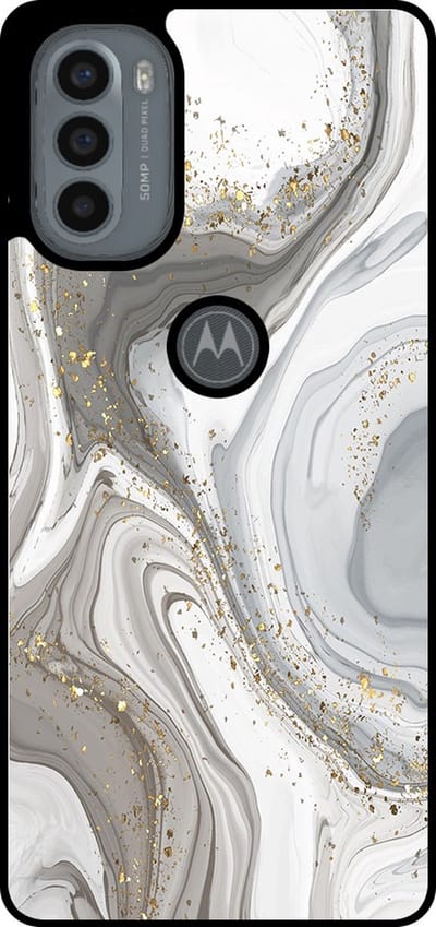 Smartphonica Telefoonhoesje Geschikt voor Motorola Moto G31 / G41 met marmer opdruk - TPU backcover case marble design - Zilver geschikt voor Motorola Moto G31;Motorola Moto G41