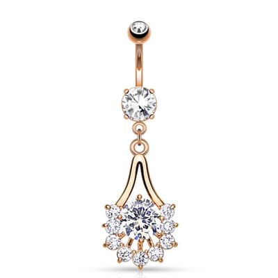 Navelpiercing waaier - rose - LMPiercings