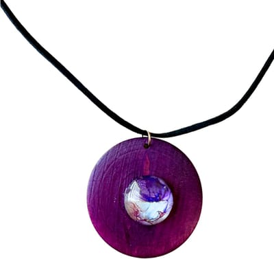 Ketting Amara paars hout verstelbaar - Charme Bijoux