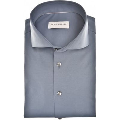 John Miller Overhemd Slim Cotton Jersey Stretch Donker Blauw / male