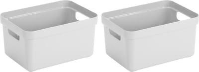 Sunware Opbergbox Sigma - 6x - kunststof - wit - 5 liter - Opbergbakken/opbergers - 25,2 x 18 x 12,2 cm