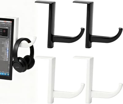 Set van 4 Gaming Headset Houder, Zelfklevende Monitor Haken voor Hoofdtelefoon, Ruimtebesparende Beugel met Sterke Plaklaag voor Scherm, Tafel en Wandmontage
