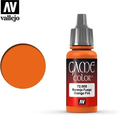 Vallejo Hobbyverf Acrylverf - 72008 Game Color - Orange Fire - Acryl - Verf flesje - 18 ml