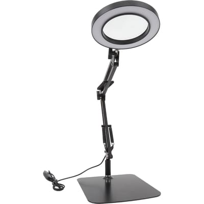 Loupe 5X avec Lumière Loupe Éclairée Flexible avec Support Lampe de Bureau LED Soin des Yeux pour