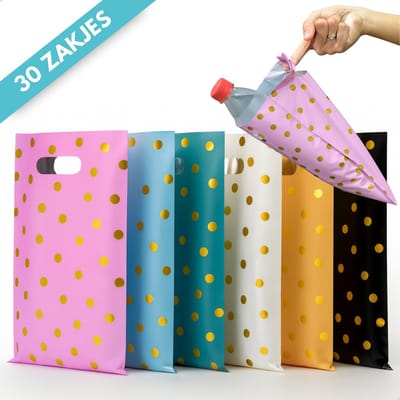 Boncy® Uitdeelzakjes - 30 Traktatie Zakjes in 6 Kleuren - Snoepzakjes voor Uitdeelcadeaus - Cadeauzakjes Kinderfeestje of School - Cadeautasjes Snoep Uitdeel Tasjes - Cadeau Uitdeeltasjes Traktatiezakjes - Plastic Geschenktasjes