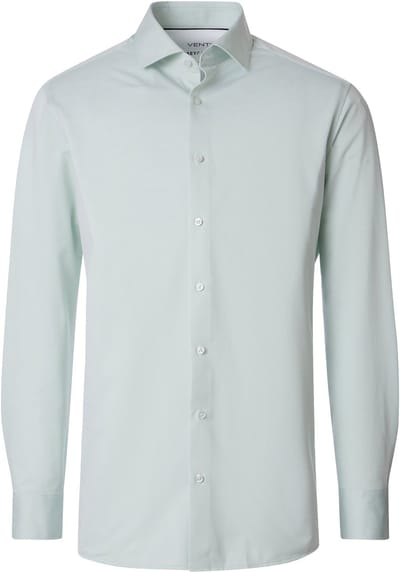VENTI CASA MODA comfort fit overhemd - jersey - lichtgroen - Strijkvriendelijk - Boordmaat: 42