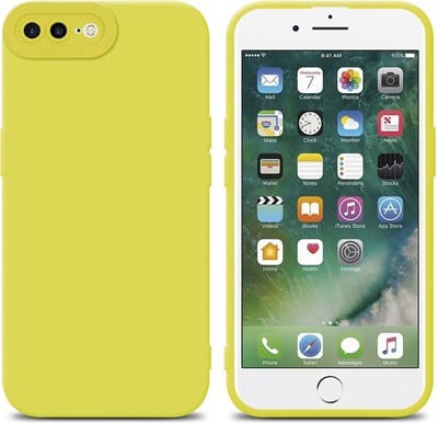 Cadorabo Hoesje geschikt voor Apple iPhone 7 PLUS / 7S PLUS / 8 PLUS in FLUID GEEL - Beschermhoes gemaakt van flexibel TPU silicone Cover Fluid Case