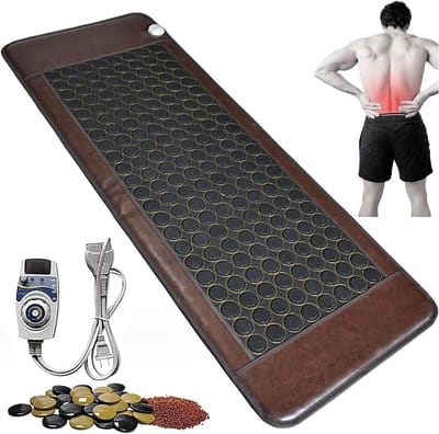 Verwarmingsmat Jade - Therapiemat - Ontspanning Bevorderen - Diep Penetrerende Warmte - 60x190 cm - Zwart