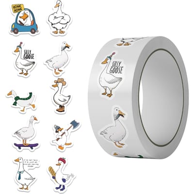 500 pièces/Rouleau Autocollant Scellage Meme Oie Drôle Mignonne Animaux Rouleau Jouets DIY Secret pour Scrapbook Sac de Voyage Autocollants Esthétiques