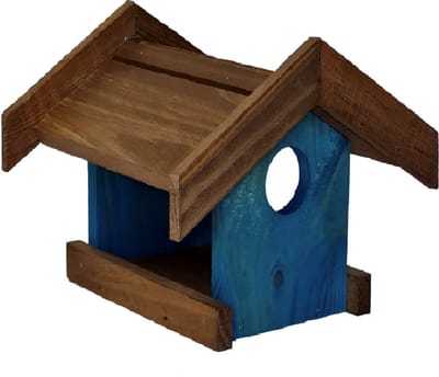 GARDEN SPIRIT Vogelvoederhuisje 14 x 18 x 11 cm - Vogelhuisje blauw