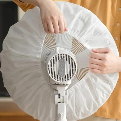 1 Stuk Waterdichte Stofdichte Ronde Ventilatorhoes Elektrische Ventilator Anti-Stofzak 1pc white