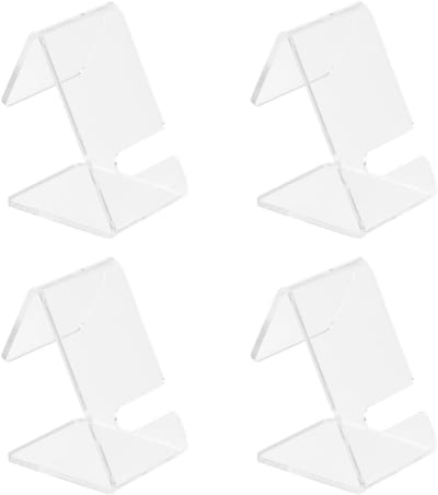 4-delige acryl horlogehouder voor standaard polshorloges, sieraden display rek voor armbanden en horlogencollectie, bamboe design