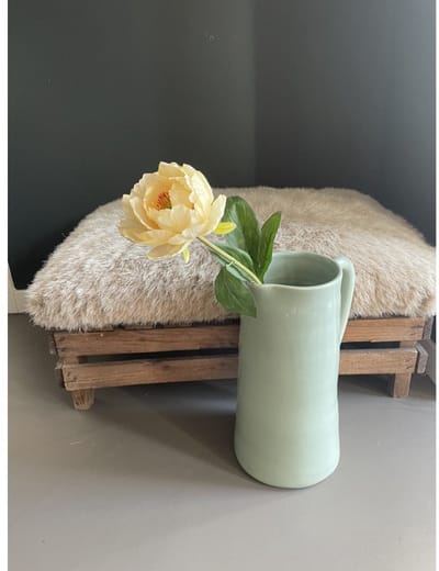 Pioenroos - champagne - zijden bloemen - 3 stelen - onderhoudsvrij - 49 cm - kunstbloemen