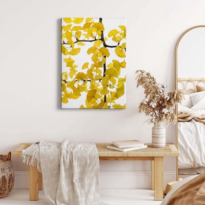 Canvas print DD123115 Flora Ginko A.S. Création 0,5 x 0,7 m Geel Kantoor Hal/Gang Keuken Slaapkamer Woonkamer