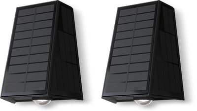 Calex Matera Solar Wandlamp - 2 Stuks - Up & Down Tuinverlichting - Zonne-energie - Warm Wit Licht - Zwart
