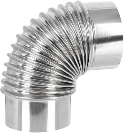 Dailygoods- Ovenpijp Roestvrij Staal - 90° Bocht - Kachelpijp - Afvoerpijp - Buitenhaard - Hoge Procesnauwkeurigheid - Rookafvoerpijp