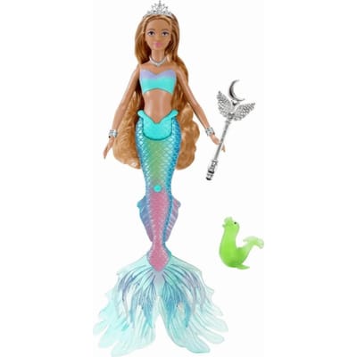 Schattige Zachte Lichte Lichte Muziek Zeemeermin 32cm Zachte Muziek Speelhuis Speelgoed Cartoon Kindercadeau Kinderen Spelen