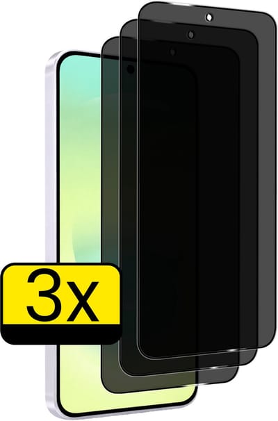 Screenprotector - Geschikt voor Samsung Galaxy A37 - 3 Stuks - Privacy Filter - Beschermglas - Gehard Glas - Tempered Glass - Screen Protector