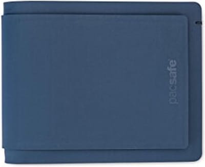 Pacsafe TEC Bifold Portemonnee - 11 x 9 x 1 cm - Pasjeshouder - RFID-blokkerend - Paspoorthouder met 8 vakjes - Beveiligde Portemonnee - Anti-diefstal Pasjeshouder - Gerecycled Polyester - Blauw