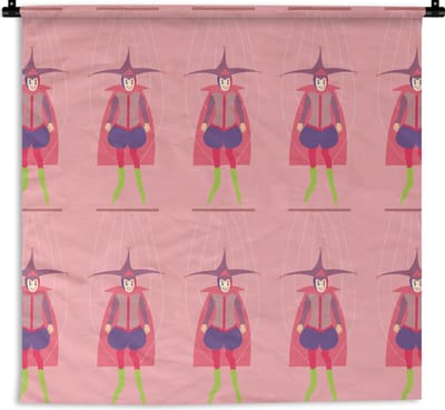 Wandkleed - Wanddoek - Carnaval - Patronen - Joker - 90x90 cm - Wandtapijt