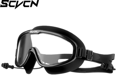 SCVCN® 2509-01 | Duikbril , Zwembril Anti Condens Anti Mist | Zwembril Volwassenen & Kinderen vanaf 10 Jaar |UV400| Zwem Goggles Lekvrij | 180° Panoramisch Zicht | Zwembril Met Oordopjes Snorkelen Zwemmen |Comfort Siliconen Zwembril | Zwembad & Zee