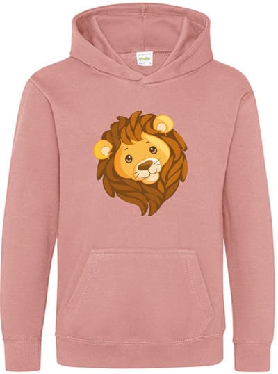 Pixeline Hoodie Leeuw Face roze 1-2 jaar - Pixeline - Trui - Stoer - Dier - Kinderkleding - Hoodie - Dierenprint - Animal - Kleding