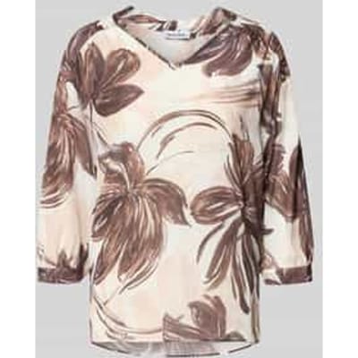 relaxed fit blouse van viscosemix met bloemige all-over print