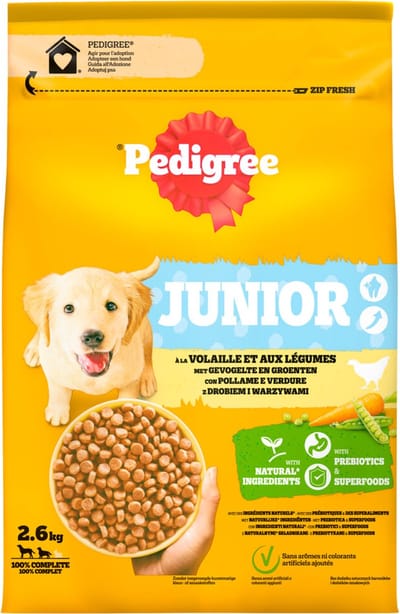 Pedigree Hondenvoer Hondenbrokken Junior Kip - 3 x 2,6 kg - Voordeelverpakking