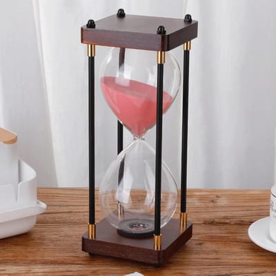 Zandloper Timer - Zandloper Klok - Tijdmanagement Assistent - Stijlvol Vintage Ornament - 30 Minuten - Roze