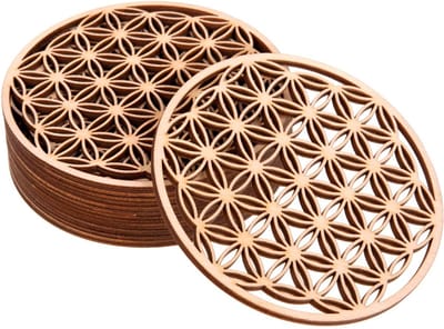 Onderzetters Berkenhout Set van 10 Houten - Onderzetters Glazen voor Drankjes - Koffie Thee Onderzetters - Onderzetter Herbruikbaar 10 stuks 10x10cm