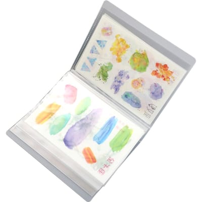 Pochette de rangement pour carnet de notes, mini pochette d'information A6 de 40 pages, organiseur de livres pour autocollants transparent