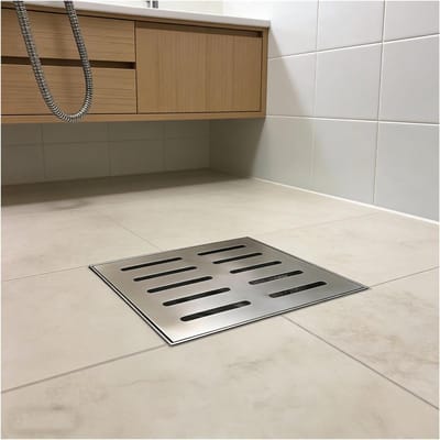 Afvoerroosterhoes - Drainagerooster Deksel - Wateroverlast Voorkomen - Slijtvast Roestvrij Staal - 25x25x2 cm - Zilver