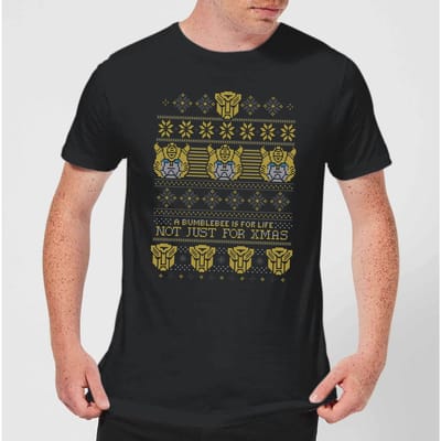 Bumblebee Classic Ugly Knit Men's Christmas T-Shirt - Black - S