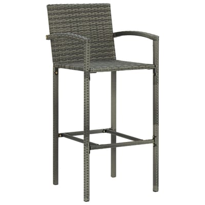 vidaXL - Barkrukken - 4 - st - poly - rattan - grijs