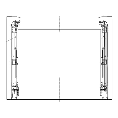 AEG voorste glas, inox, Electrolux, 594x471mm 140225496128