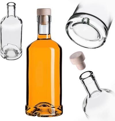 KADAX Tadek glazen flessen 500 ml 0,5L voor tincturen wijnwodka 5 stuks met kurk