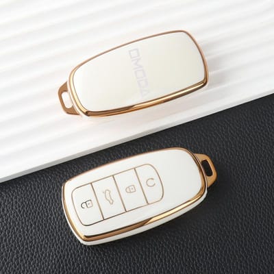 Zachte TPU Autosleutelhoes Volledige Dekking Voor Chery Omoda C5 E5 C9 Omoda 5 9 Ev Phev Bescherming Sleuteltas Sleutelhanger Accessoires white