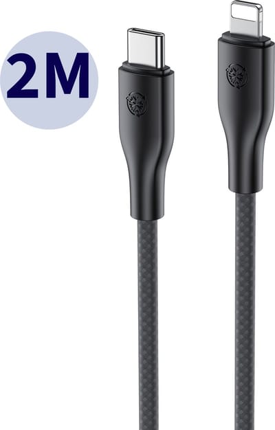 Oplaadkabel geschikt voor iPhone, AirPods en iPad - Lange Oplaadkabel 2 Meter - USB-C naar Lightning Kabel - 20W Snelladen & 480 Mbps Data - Extra Stevig Nylon - USB C Oplader Kabel