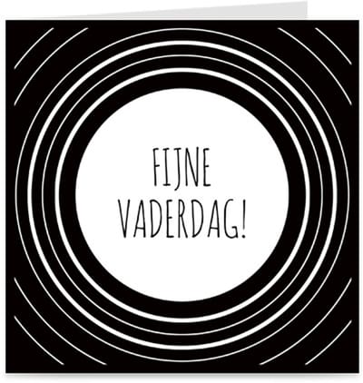 FIJNE VADERDAG | kaart / wenskaart met envelop | vaderdagkaart | zwart & wit