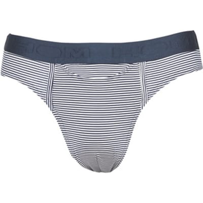 HOM Simon mini briefs HO1 (1-pack) - herenslip met horizontale gulp - donkerblauw gestreept