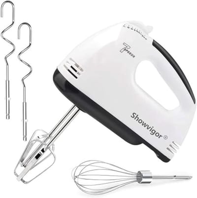 Handmixer met 7 standen, inclusief 2 gardes en 2 roestvrijstalen kneedhaken