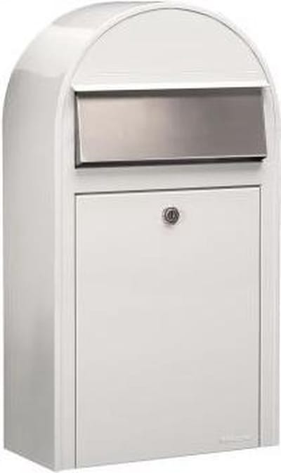 Brievenbus Bobi Grande S (Slim) Wit / RVS klep