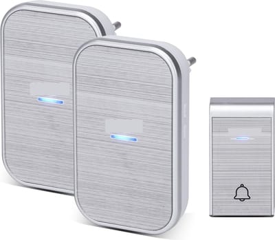 Draadloze Deurbel - Zilverkleurig - AC - Met Twee Ontvangers en LED-Display - Voor Huishoudens en Bedrijven