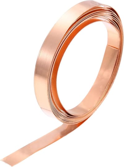 Zuinige Koperen Plaatrol 0,3mm x 10mm - 99,9% Puur Koperfolie voor Elektronica en Knutselwerk